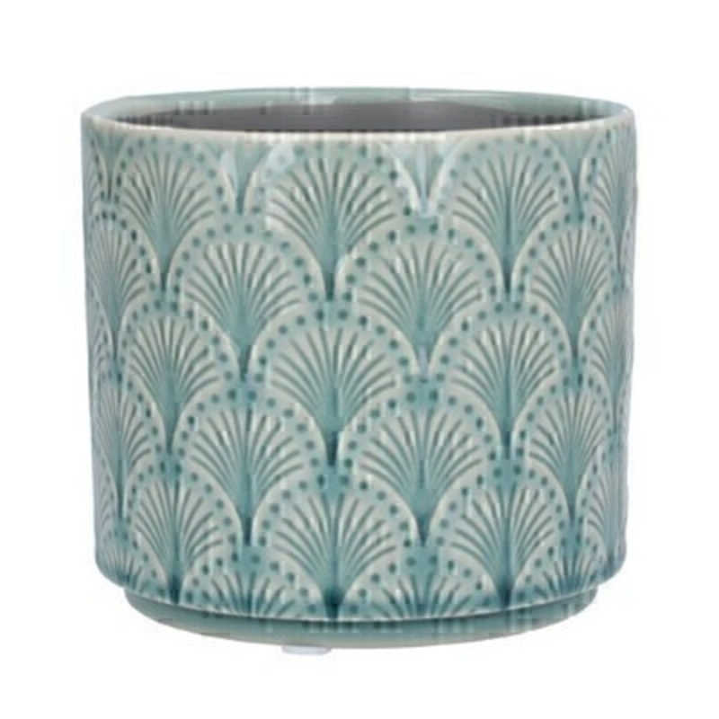 Small Blue ceramic pot cover with arch design by the designer Gisela Graham who designs really beautiful gifts for your home and garden. Suitable for an artifical or real plant. Great to show off your plants and would make an ideal gift for a gardener or someone who likes plants. Also comes available in other sizes. This is the Small pot cover.